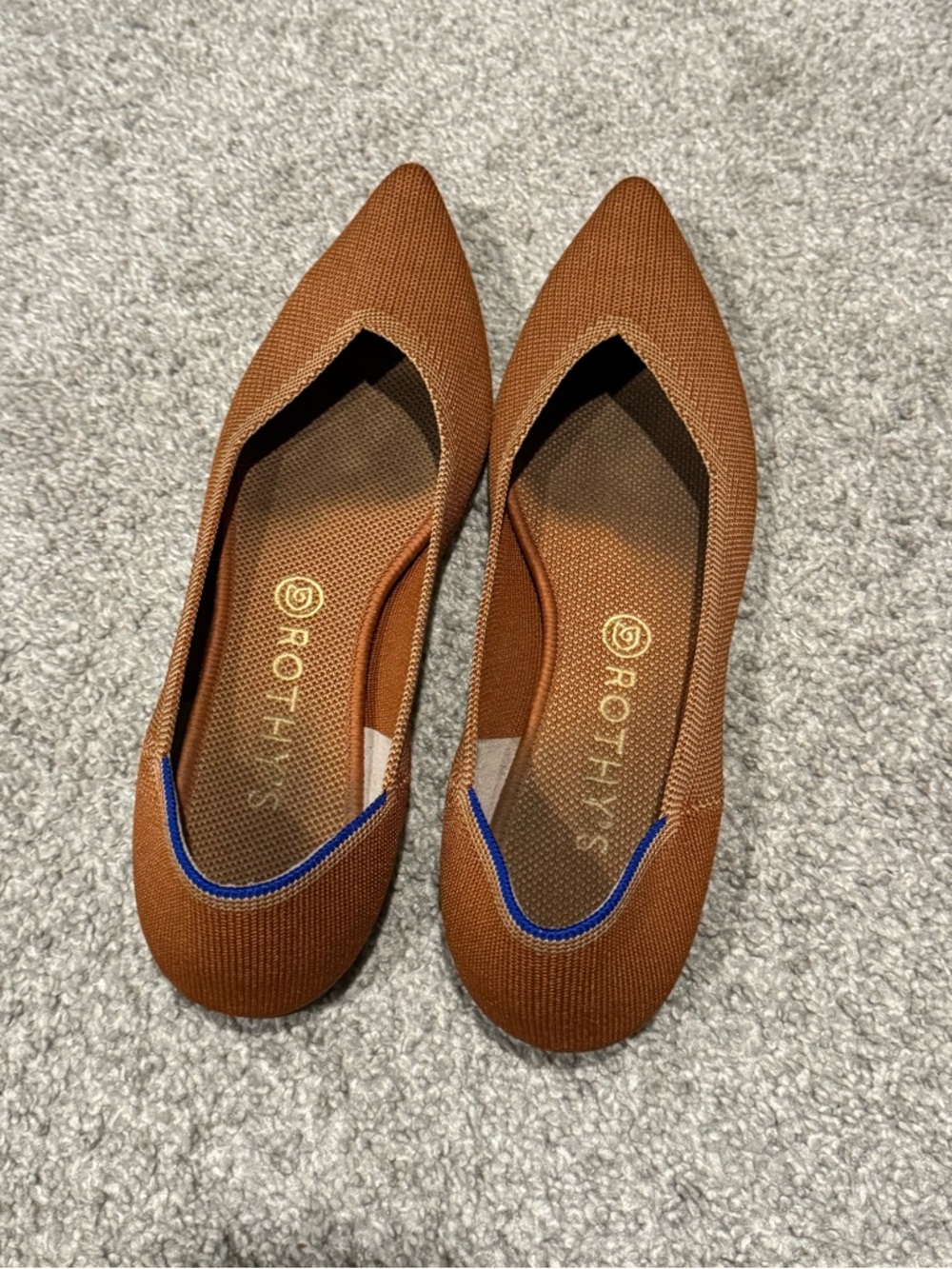 Rothy's Pointed Knit Flats in Brown